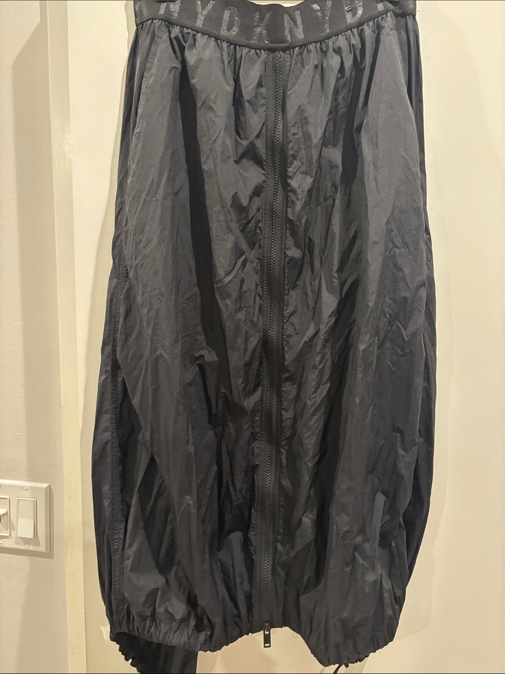 DKNY Black Bubble Skirt with Branded Elastic Waistband